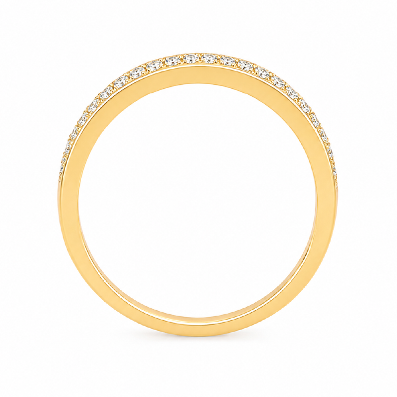14K Yellow Gold 0.28CT Diamond Milgrain Edge Wedding Band