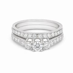 1.03CT Diamond Weddig Set in 14K White Gold