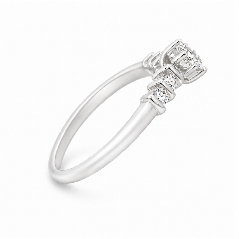 0.25CT Diamond 14K White Gold Marquise Bridal Ring