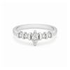 0.25CT Diamond 14K White Gold Marquise Bridal Ring