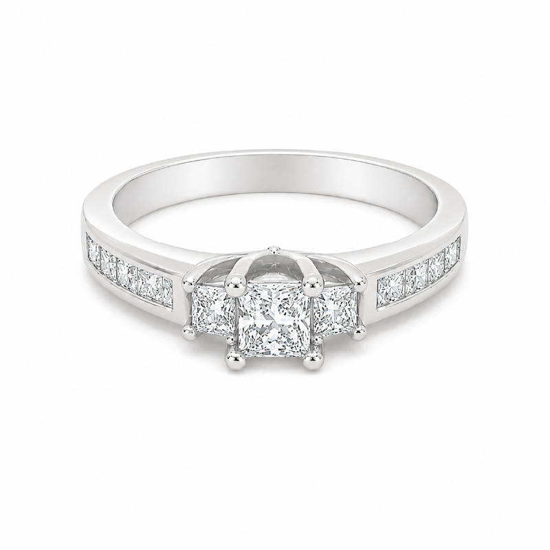 10K White Gold 0.65CT Diamond Bridal Ring