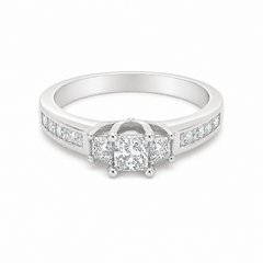 10K White Gold 0.65CT Diamond Bridal Ring