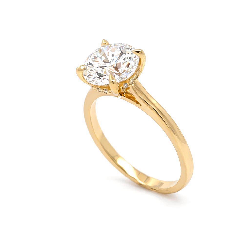 3.00 CT Lab-Grown Diamond Solitaire Engagement Ring in 14K Yellow Gold