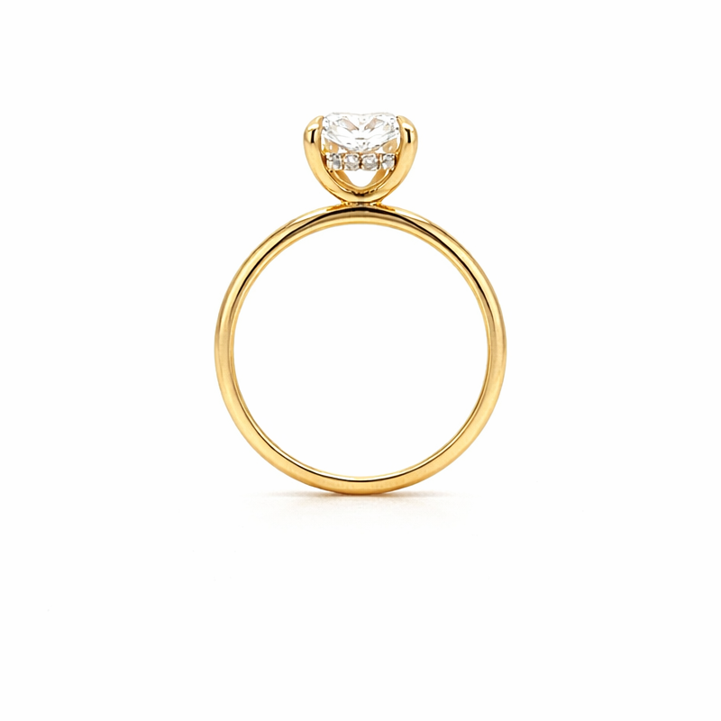 3.16 TDW Radiant-Cut Lab-Grown Diamond Solitaire Ring in 14K Yellow Gold  