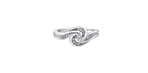 10K White Gold 0.15TDW Canadian Diamond Promise Ring