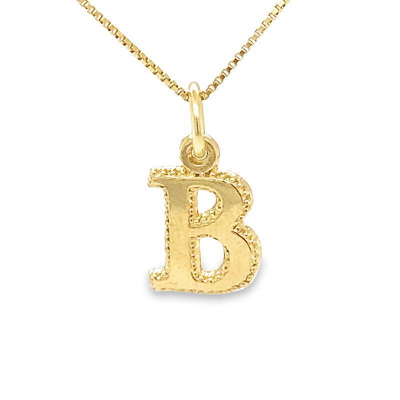 10 Karat Yellow Gold Initial Letter B Pendant