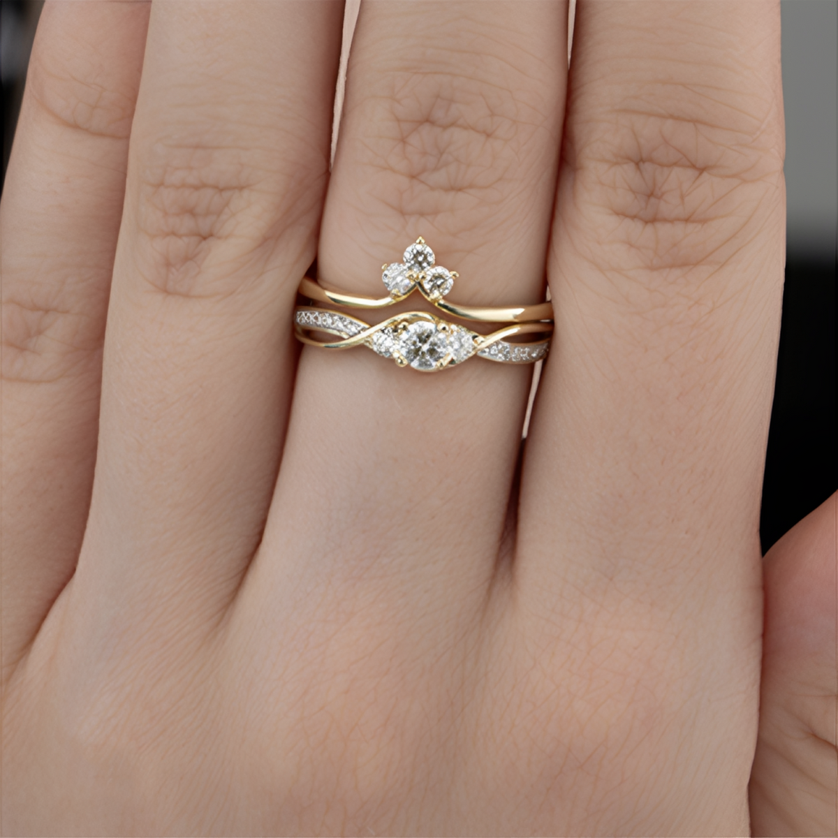 0.23TDW Canadian Diamond Engagement Ring in 10K Yellow Gold 