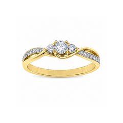 0.23TDW Canadian Diamond Engagement Ring in 10K Yellow Gold