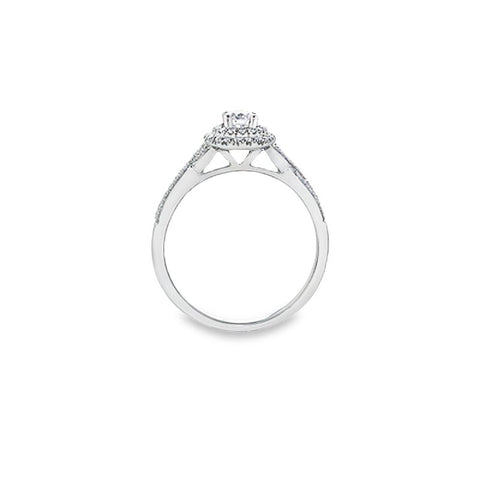 10K White Gold 0.43TDW Canadian Diamond Engagement Ring Wedding Set