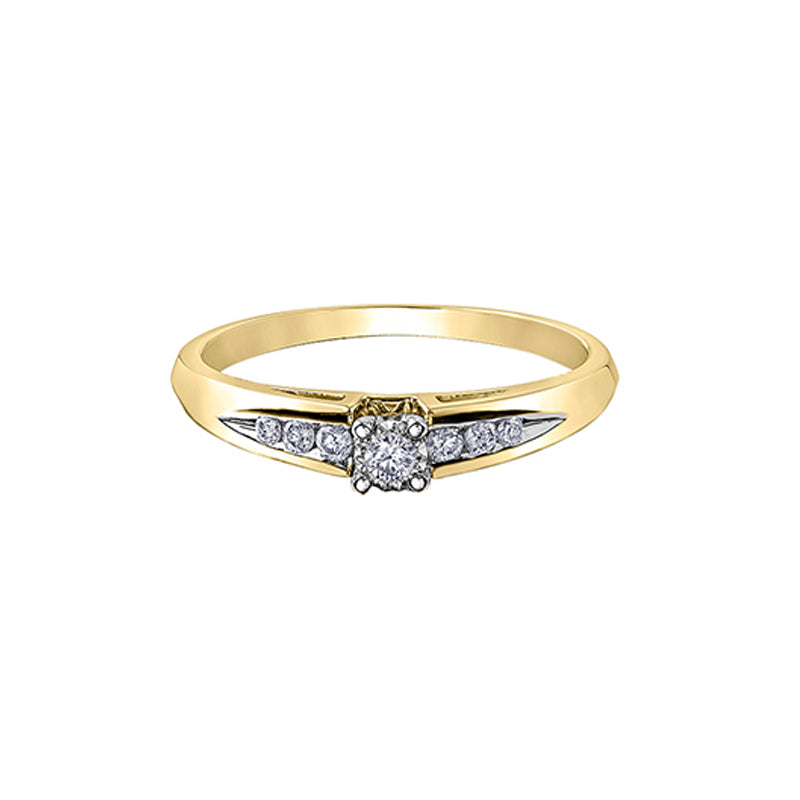 0.14TDW Diamond Engagement Ring in 10K Yellow Gold