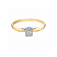 10K Yellow Gold 0.12TDW Diamond Illusion Set Ring