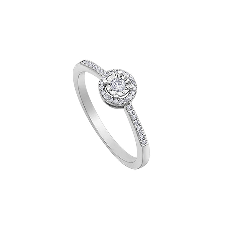 10K White Gold 0.15TDW Diamond Illusion Set Ring