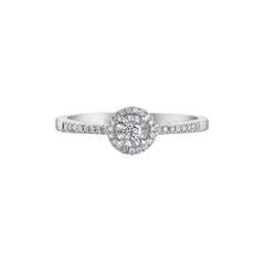 10K White Gold 0.15TDW Diamond Illusion Set Ring
