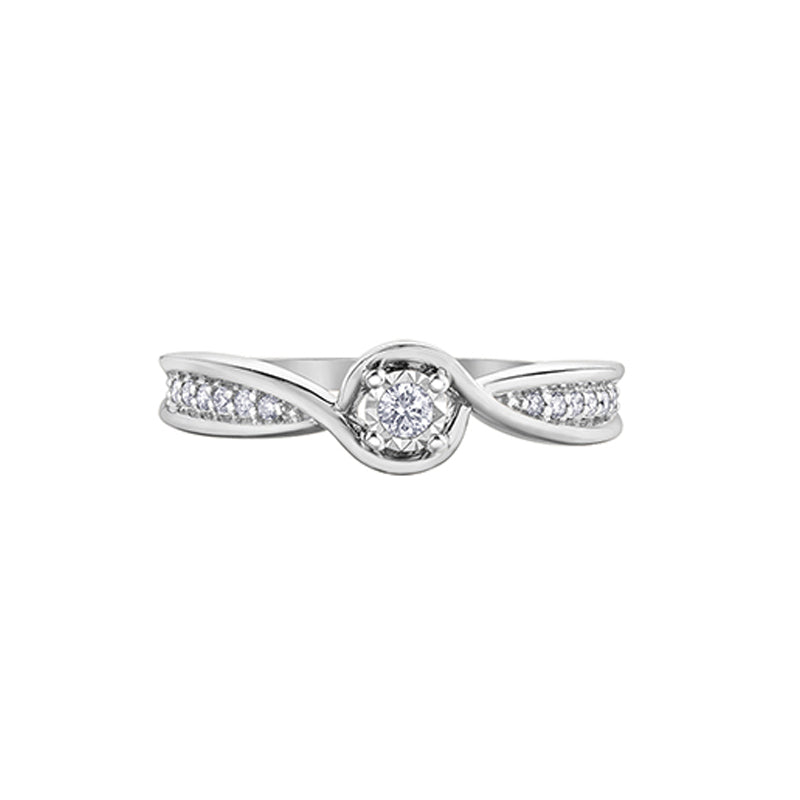 10K White Gold 0.12TDW Diamond Promise Ring