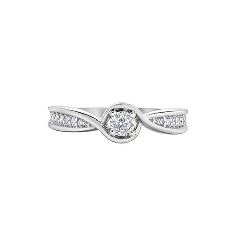 10K White Gold 0.12TDW Diamond Promise Ring