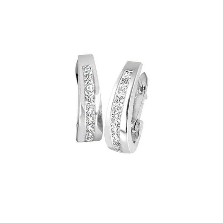 Diamond Classic J Hoop set with 0.75tdw in 10K White Gold