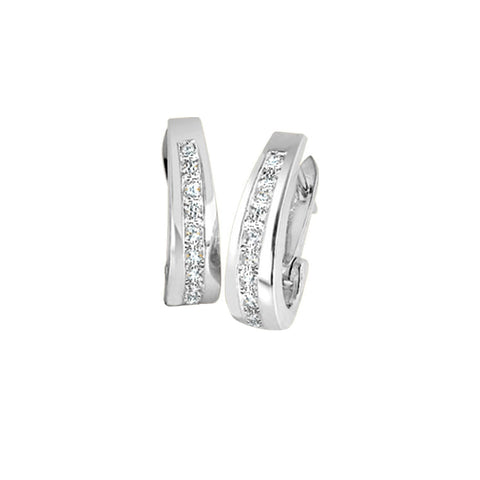Diamond Classic J Hoop set with 1.00tdw in 10K White Gold