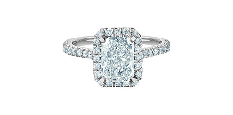 14K White Gold 2.48TDW Lab Grown Radiant Cut Diamond Engagement Ring