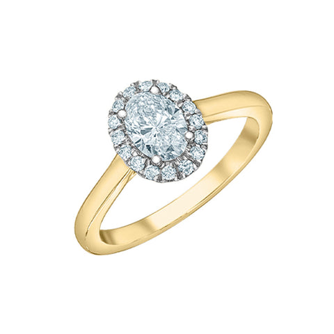 14K Two-Tone Gold with 1.27ct Oval Lab Grown Diamond Ring
