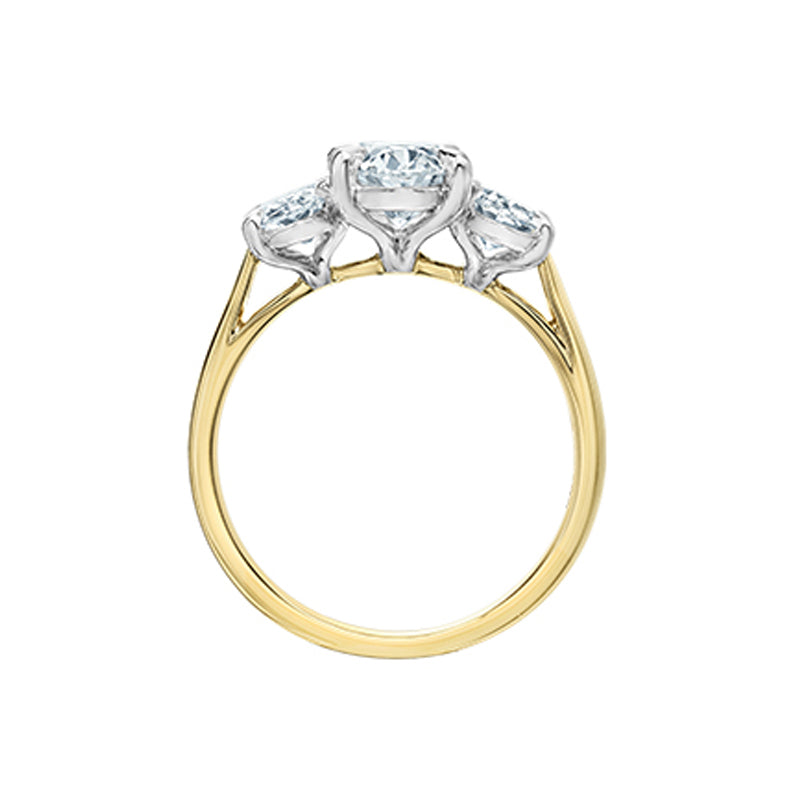 2.59TDW Oval Lab Grown Diamond Ring in 14K Yellow Gold