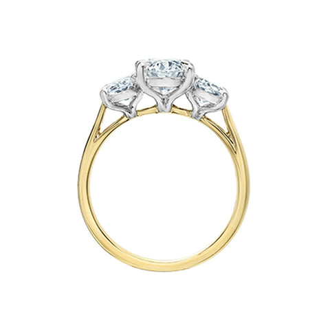 2.59TDW Oval Lab Grown Diamond Ring in 14K Yellow Gold