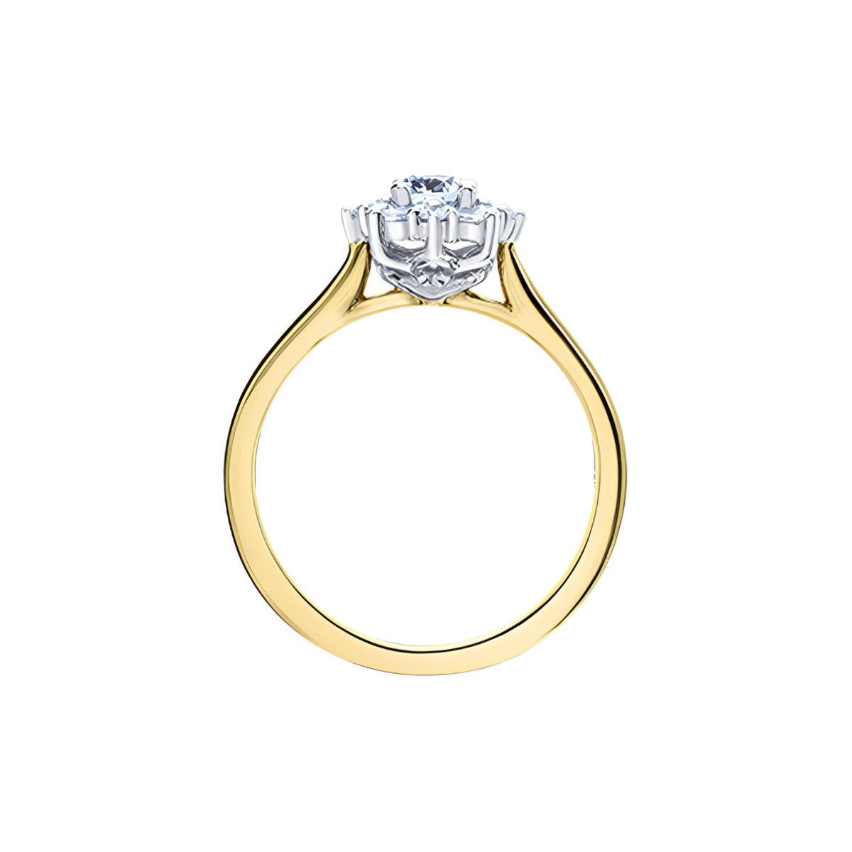 18K Yellow &amp; White Gold Canadian Diamond 0.47TDW Flower Ring