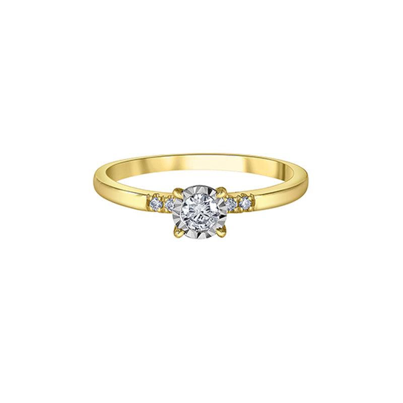0.20TDW Diamond Promise Ring in 10K Yellow Gold