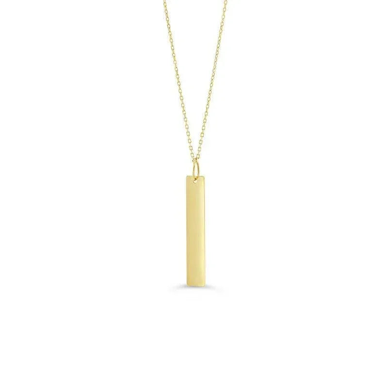 10K Yellow Gold Long Monogram Pendant