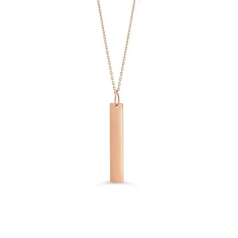 10K Rose Gold Long Monogram Pendant