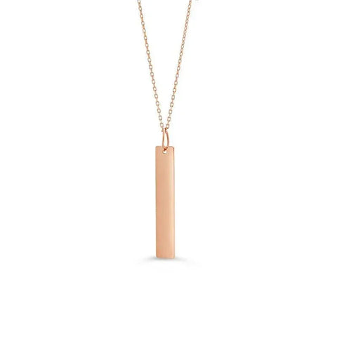 10K Rose Gold Long Monogram Pendant