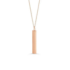 10K Rose Gold Long Monogram Pendant