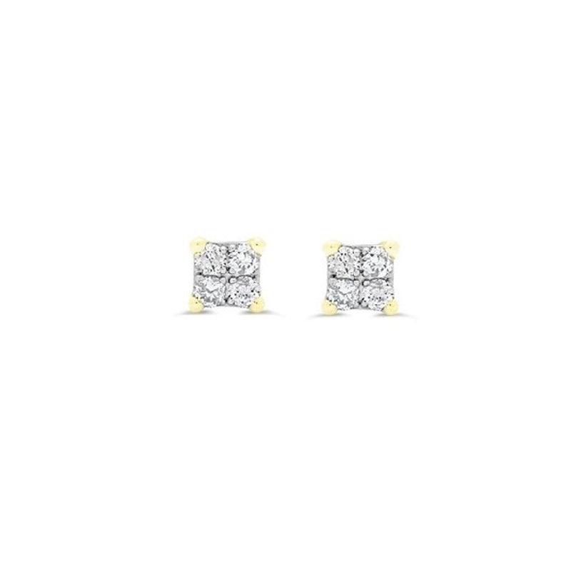 10K Yellow Gold 0.06TDW Diamond Baby Earrings