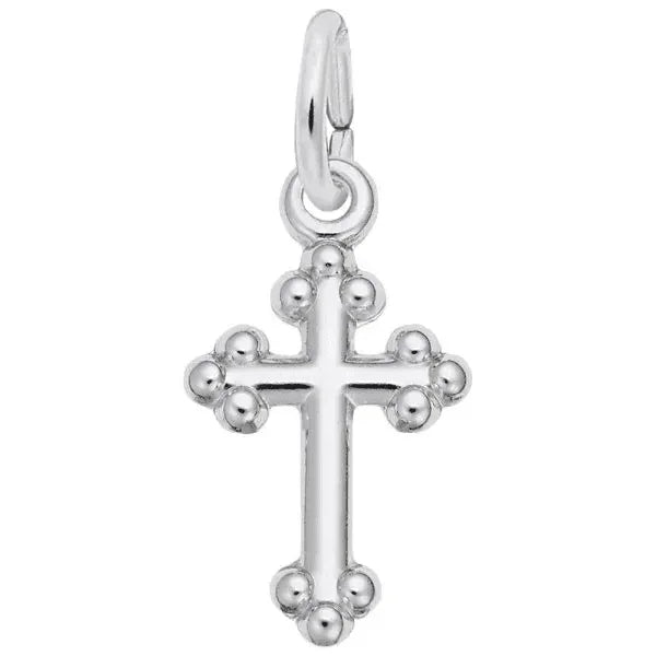Sterling Silver Bottony Cross Accent Charm
