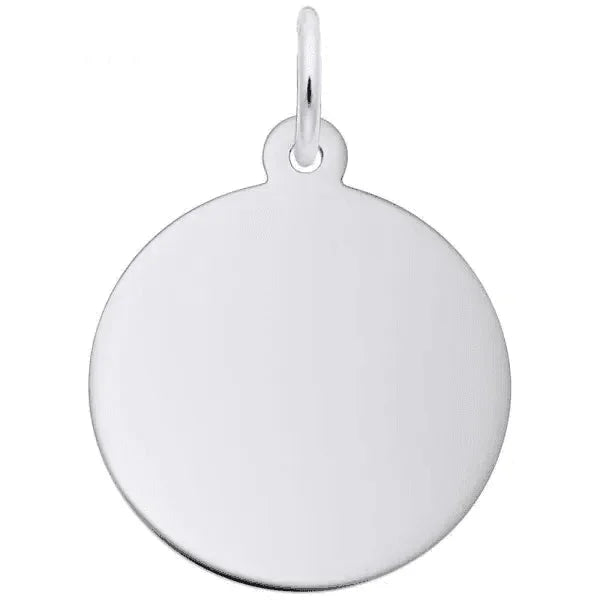 Sterling Silver Small Round Disc Classic Series Charm