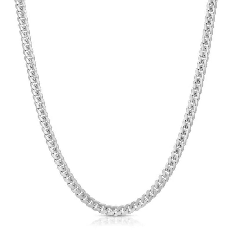 Sterling Silver 18&quot; 4mm Cuban Link Chain