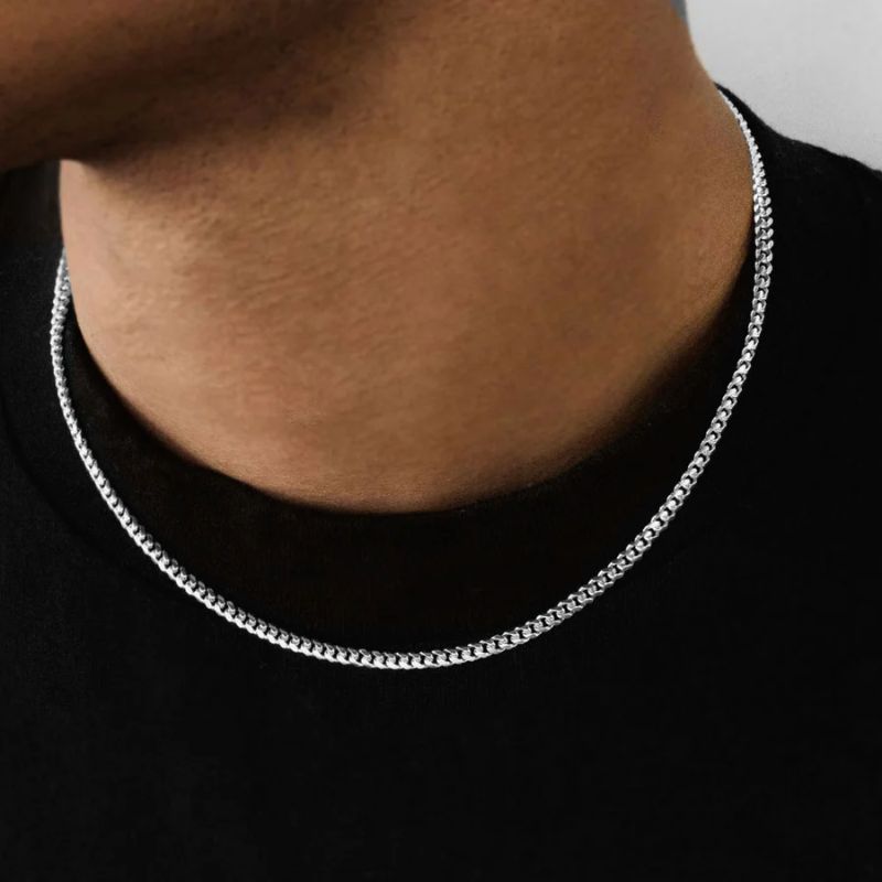 Sterling Silver 18&quot; 4mm Cuban Link Chain