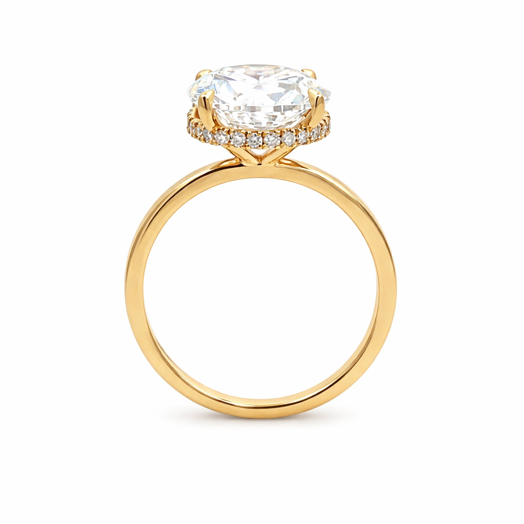 5.16 TDW Round Lab-Grown Diamond Solitaire Ring with 14K Yellow Gold