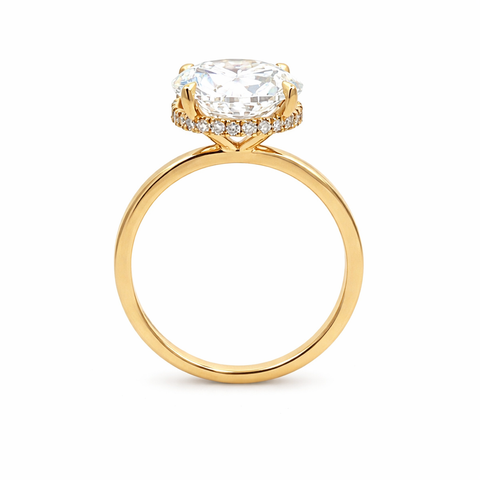 5.16 TDW Round Lab-Grown Diamond Solitaire Ring with 14K Yellow Gold