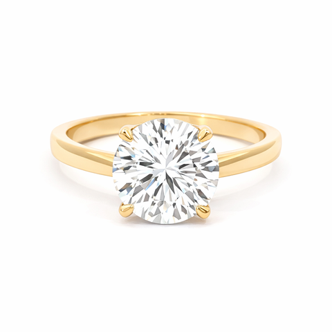 5.16 TDW Round Lab-Grown Diamond Solitaire Ring with 14K Yellow Gold