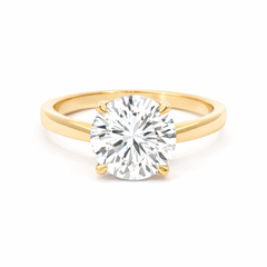 5.16 TDW Round Lab-Grown Diamond Solitaire Ring with 14K Yellow Gold