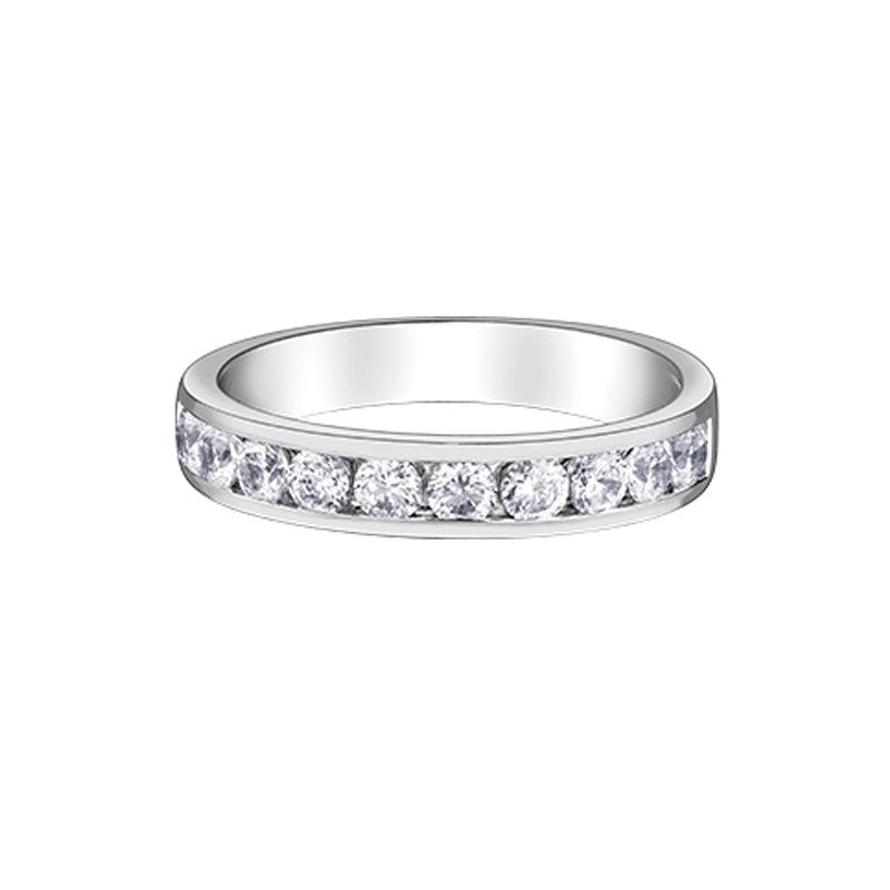 14K White Gold 0.10TDW Diamond Channel Set Band