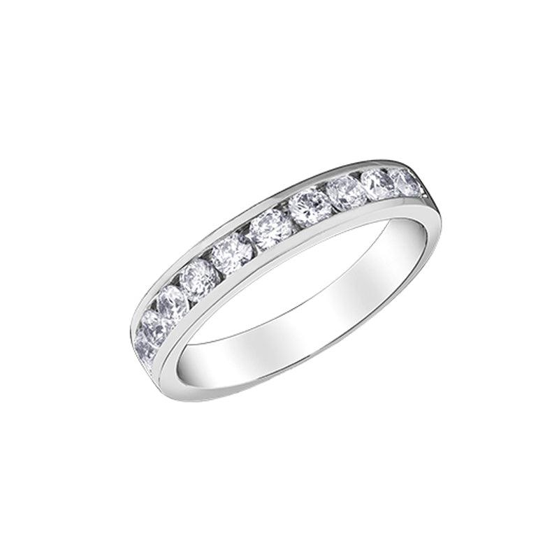 14K White Gold 0.10TDW Diamond Channel Set Band