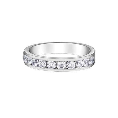 14K White Gold 0.10TDW Diamond Channel Set Band