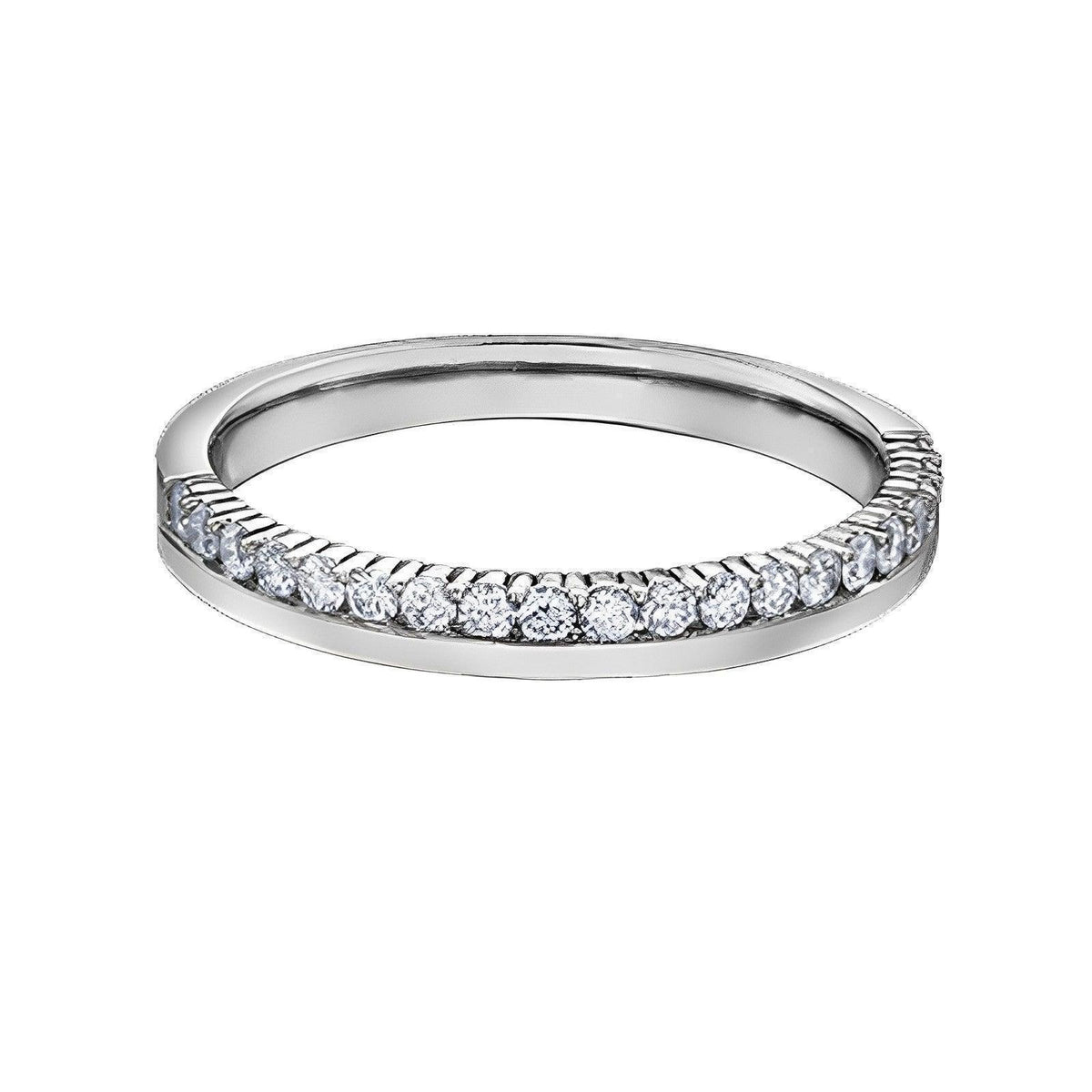14K White Gold 0.33TDW Diamond Love Wedding Band