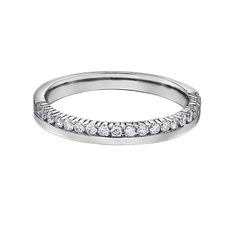 14K White Gold 0.33TDW Diamond Love Wedding Band