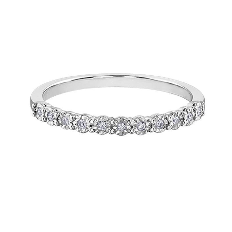 10K White Gold 0.35TDW Diamond Illusion Set Band