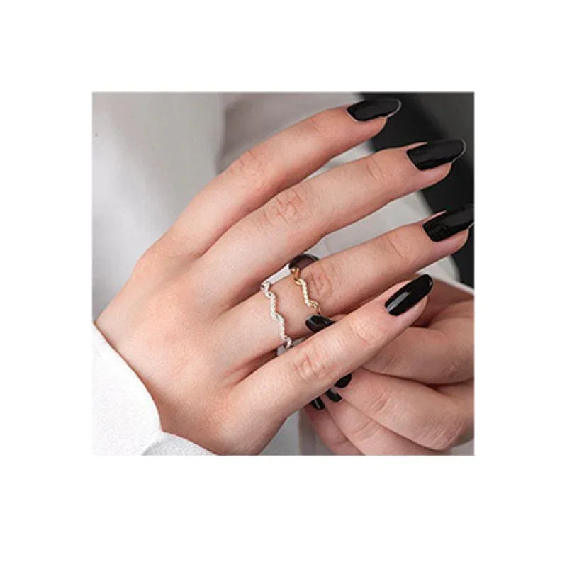 10K White Gold Diamond Wave Ring with 0.23TDW Diamonds