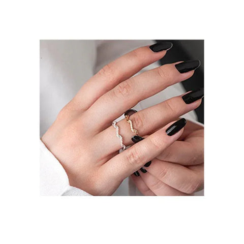 10K White Gold Diamond Wave Ring with 0.23TDW Diamonds