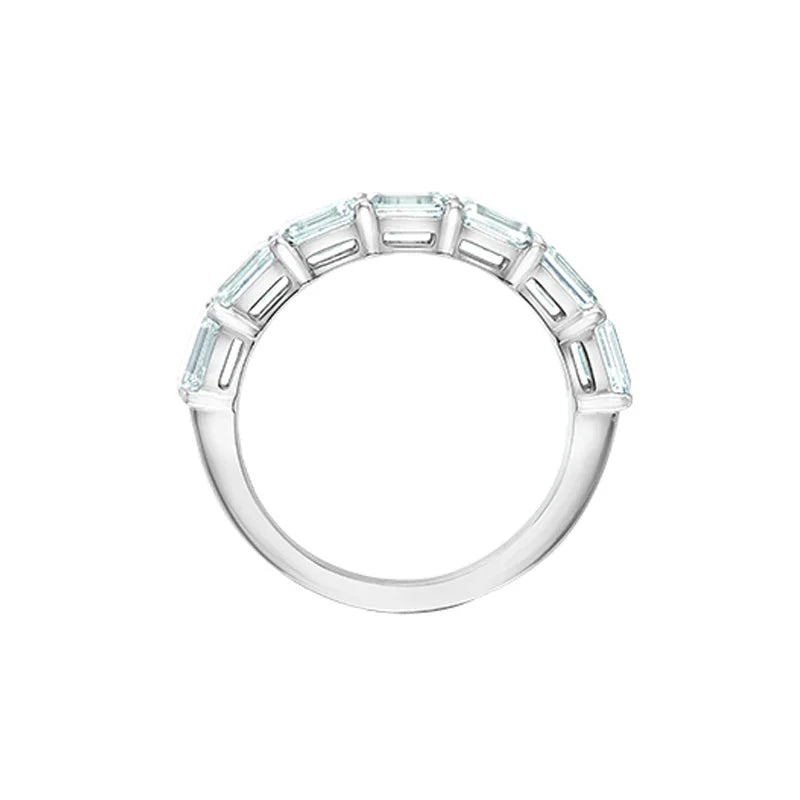 2.10TDW Lab Grown Diamond Emerald Cut Band in 14K White Gold