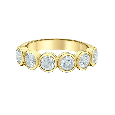 14K Yellow Gold Bezel-Set Lab Grow Diamond Band – 1.50ct Total